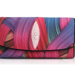 Leather pearl Fish Skin Wallet